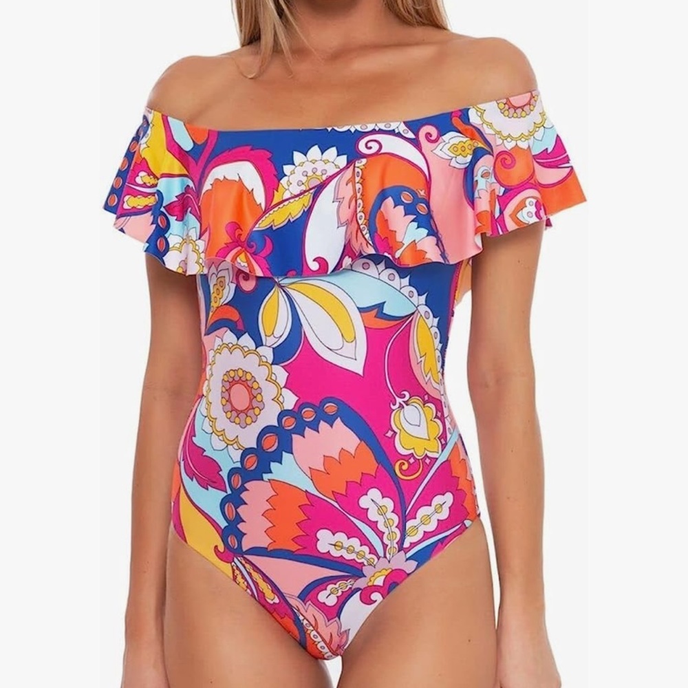 ✅YOU GET 2 pieces! TRINA TURK SWIM TUNIC+Trina Turk Off Shoulder One Piece